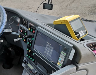 Pic.no.2: Example of the placement of an EPP 5.0A LQB checking unit in an SOR bus to make it freely accessible to passengers (a version of the EPIS 5.0A2 on-board computer).