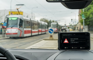 Ukázka zobrazení stavu tramvaje na tabletu s naší aplikací ohledně stavu vozidel v okolí.